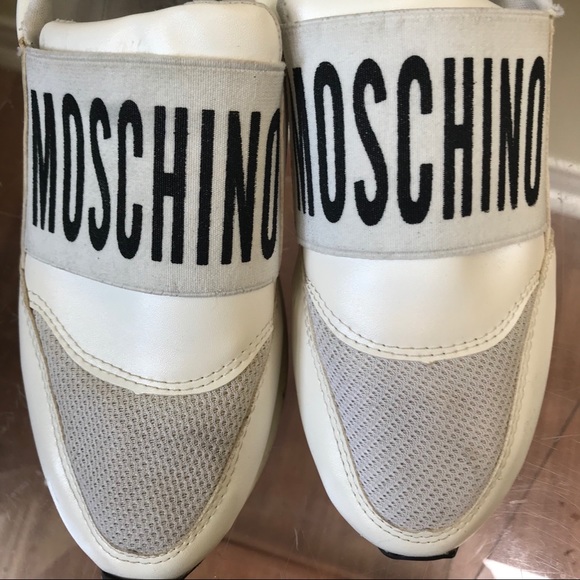 Love MOSCHINO Sneakers Leather Star Slip On Logo - Picture 7 of 16